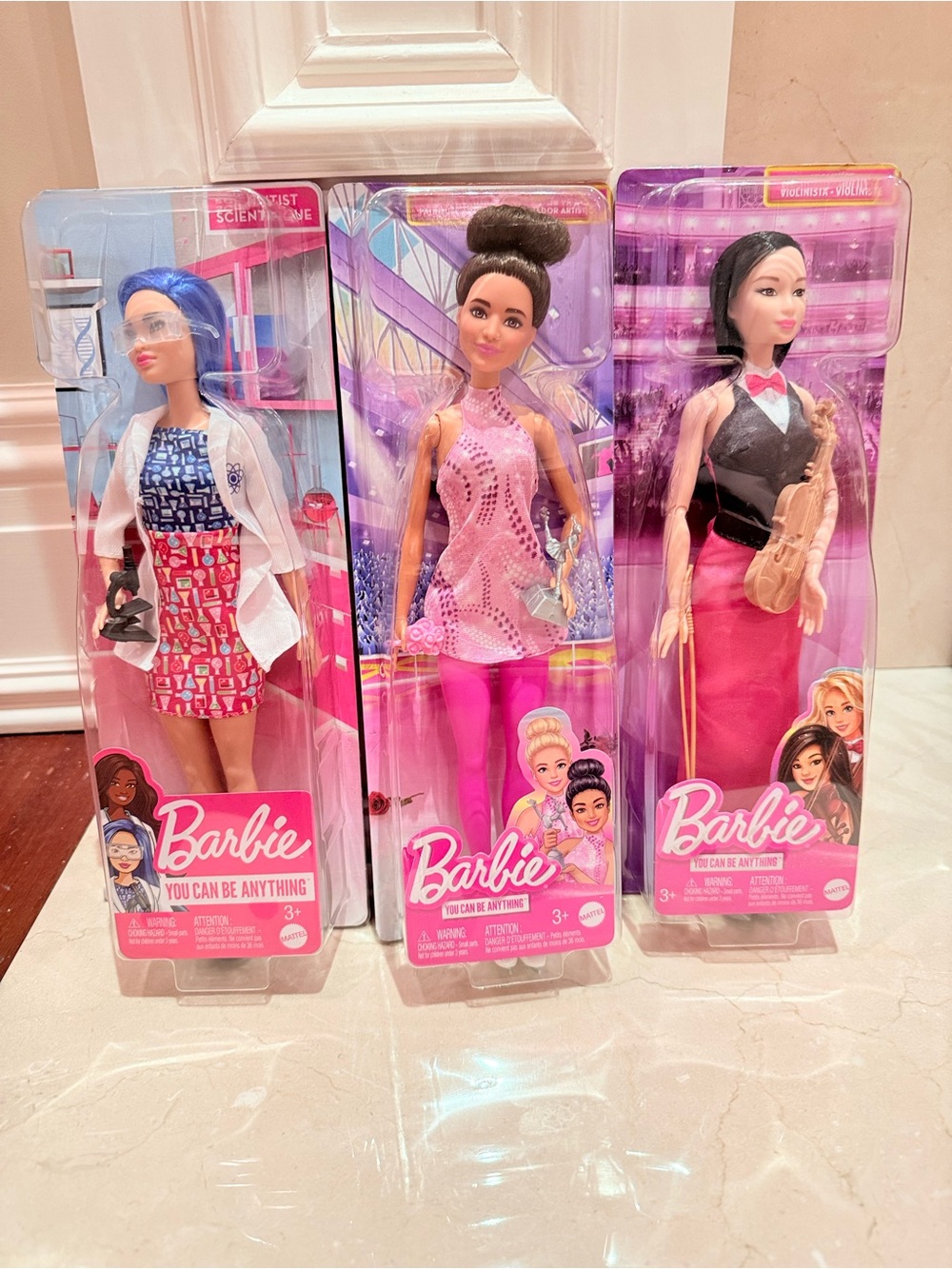 Barbie Career Dolls Lot of 3 Scientist Skater Violinist NIB